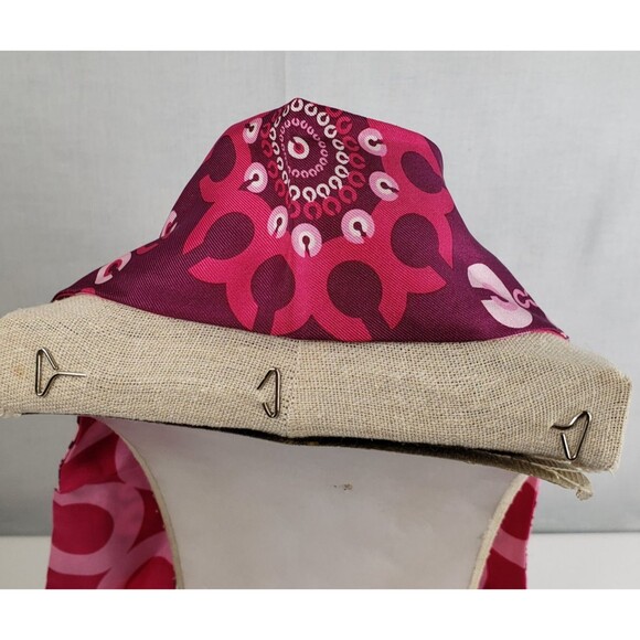 COACH Breast Cancer Awareness Slim Scarf Signature Logo Pink Red Silk Reversible - Picture 9 of 16